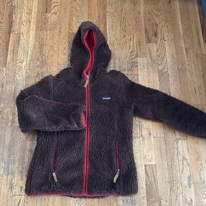 Womens retro pile fleece hoody